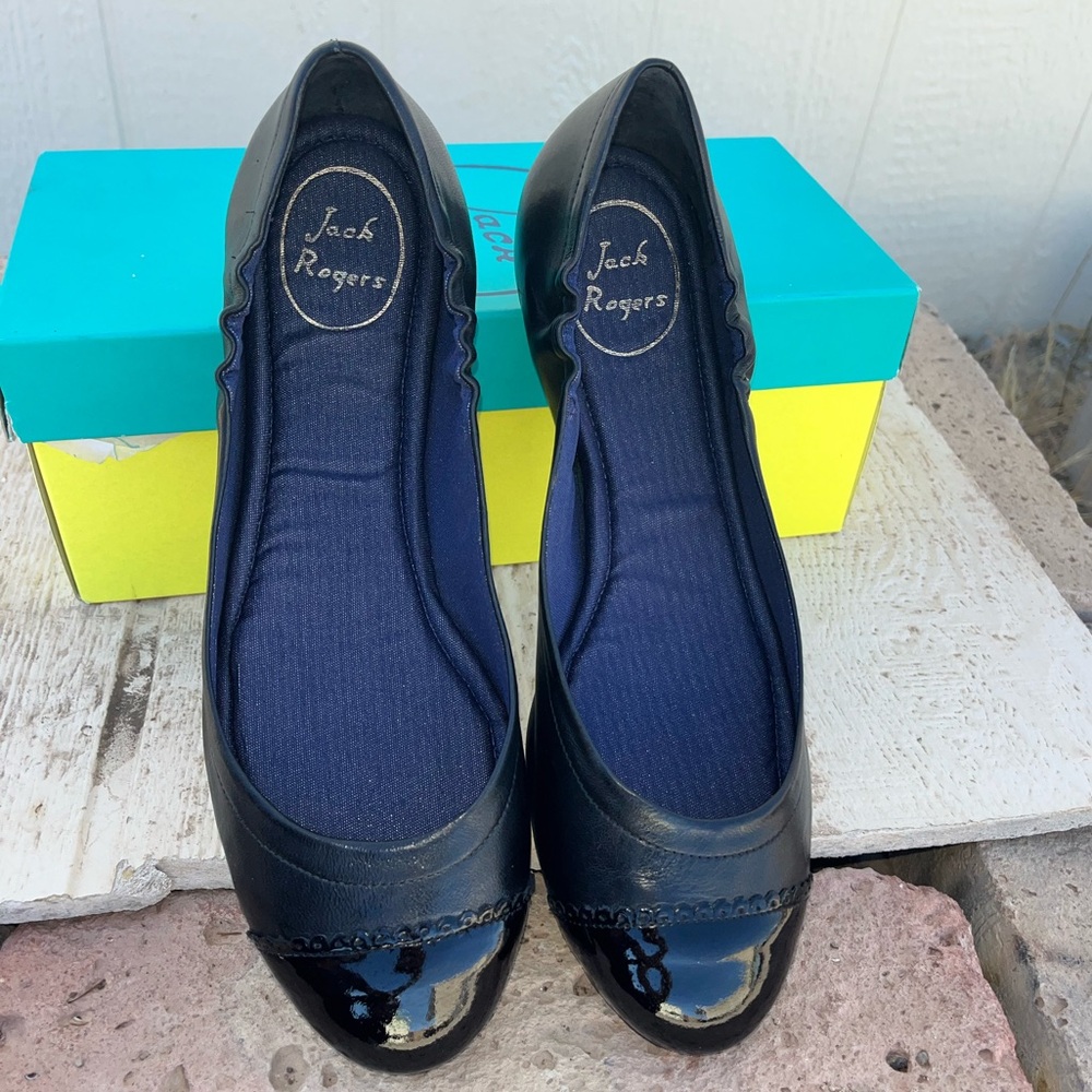 Jack Rogers Black Bree Flats 9.5